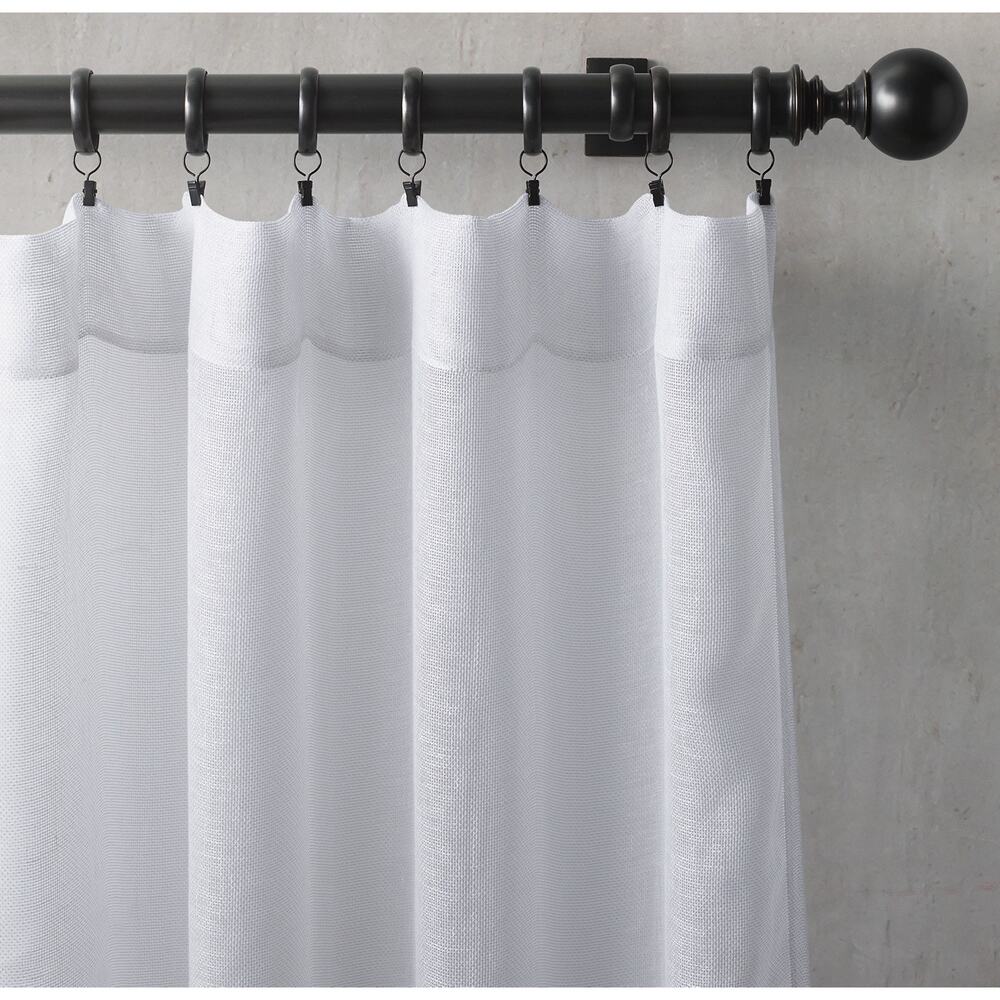 NWT Restoration Hardware Italian Linen Mesh Sheer Curtain 50 x 84 White 1 Panel